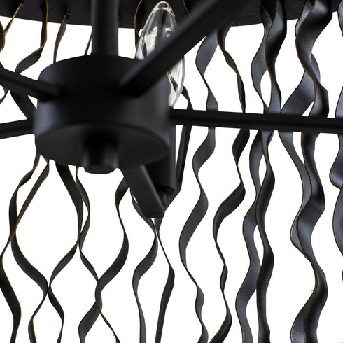 Varaluz Estela 5 Light Pendant Matte Blac French Model: 380P05MBFG