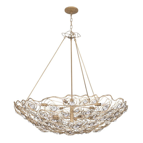 Varaluz Ethereal Rose 10 Light Inverted Pendant in Havana Gold Ombre Model: 500P10HGOB