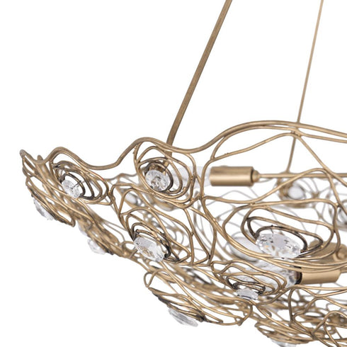 Varaluz Ethereal Rose 8 Light Inverted Pendant in Havana Gold Ombre Model: 500P08HGOB