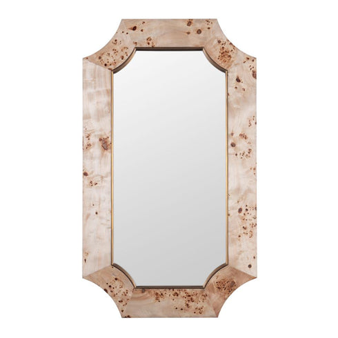 Varaluz Farra 26x44 Wall Mirror Poplar Bur Weathered Brass in Poplar Burl/Weathered Brass Finish Model: 449MI26B