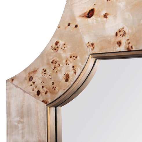 Varaluz Farra 26x44 Wall Mirror Poplar Bur Weathered Brass in Poplar Burl/Weathered Brass Finish Model: 449MI26B