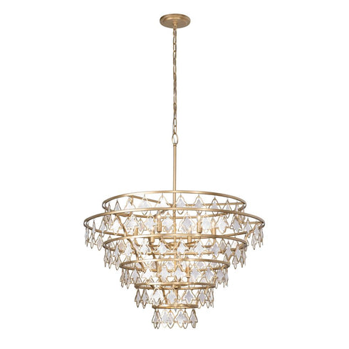 Varaluz Fleur 10 Light Chandelier French Gold Model: 386C10FG