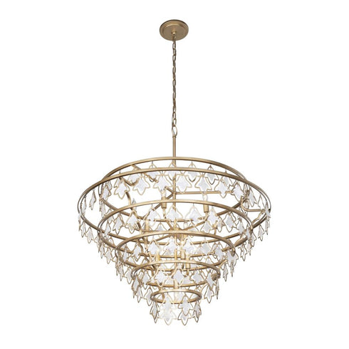 Varaluz Fleur 10 Light Chandelier French Gold Model: 386C10FG