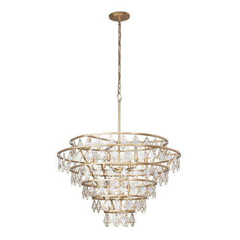 Varaluz Fleur 10 Light Chandelier French Gold Model: 386C10FG