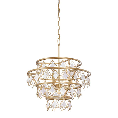 Varaluz Fleur 4 Light Chandelier French Gold Model: 386C04FG