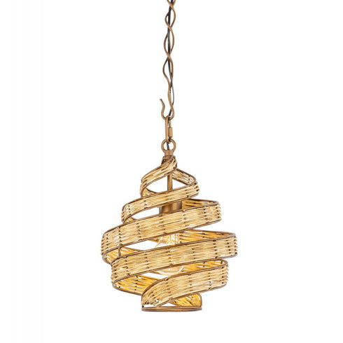 Varaluz Flow 1 Light Twist Pendant Baguett Natural Model: 240P01BTR