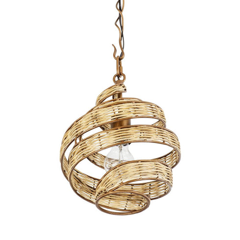 Varaluz Flow 1 Light Twist Pendant Baguett Natural Model: 240P01BTR