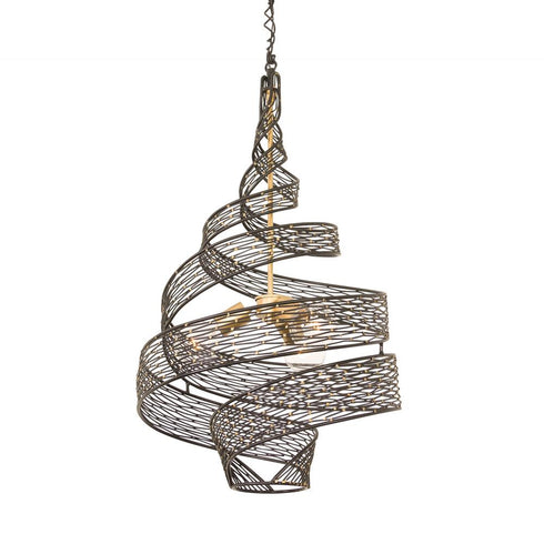 Varaluz Flow 3 Light Twist Pendant Matte Blac Model: 240P03MBFG