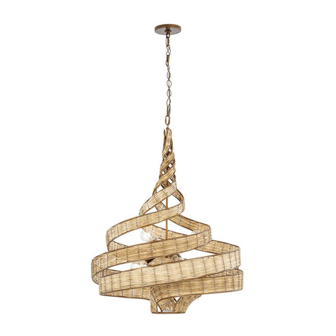 Varaluz Flow 6 Light Twist Pendant Baguett Natural Model: 240P06BTR