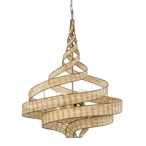 Varaluz Flow 8 Light Twist Pendant Baguett Natural Model: 240P08BTR
