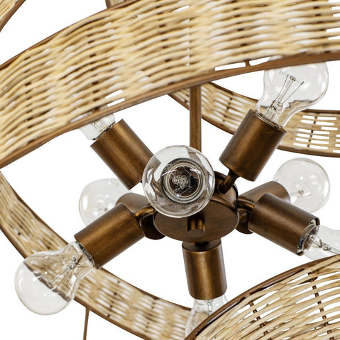 Varaluz Flow 8 Light Twist Pendant Baguett Natural Model: 240P08BTR