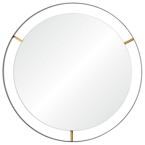 Varaluz Framed 20 In Round Wall Mirror Black Model: 610000