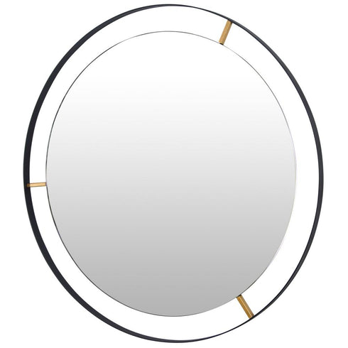 Varaluz Framed 20 In Round Wall Mirror Black Model: 610000