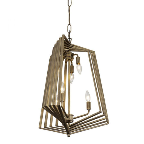 Varaluz Gymnast 6 Light Foyer Pendant in Havana Gold Model: 262F06HG