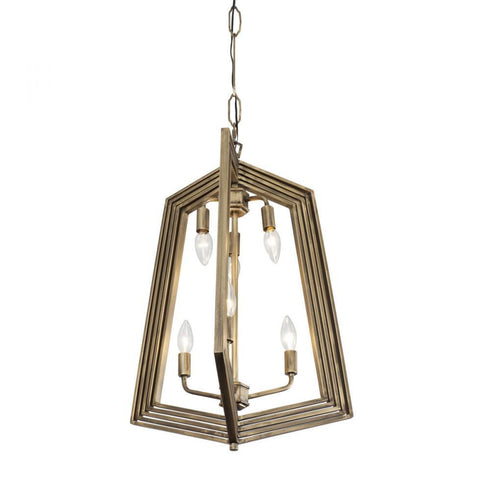 Varaluz Gymnast 6 Light Foyer Pendant in Havana Gold Model: 262F06HG