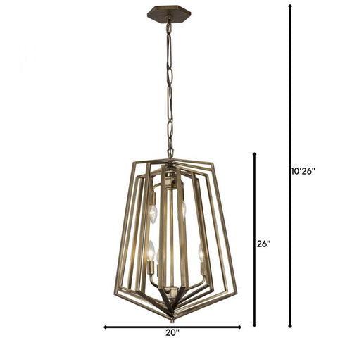 Varaluz Gymnast 6 Light Foyer Pendant in Havana Gold Model: 262F06HG