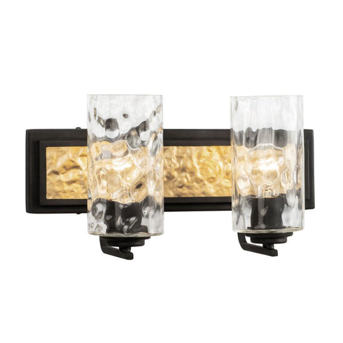 Varaluz Hammer Time 2 Light Bath Carbo French Gold Model: 371B02CBFG