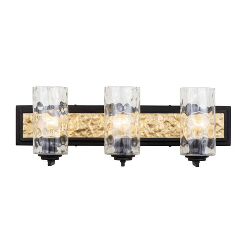 Varaluz Hammer Time 3 Light Bath Carbo French Gold Model: 371B03CBFG