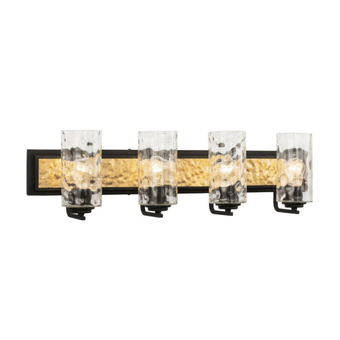 Varaluz Hammer Time 4 Light Bath Carbo French Gold Model: 371B04CBFG