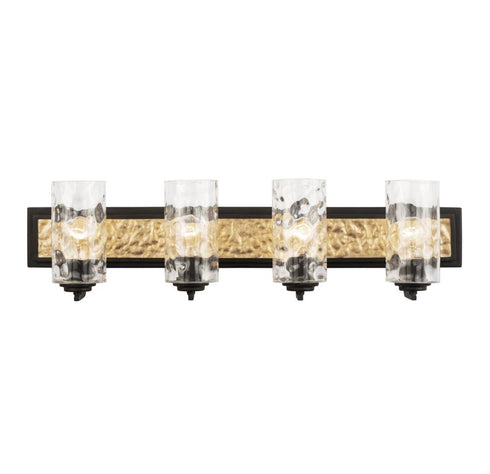 Varaluz Hammer Time 4 Light Bath Carbo French Gold Model: 371B04CBFG
