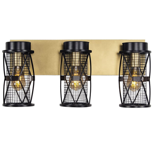 Varaluz Harlequin 3 Light Bath Fixture in Warm Bronze/Gold Finish Model: 612650