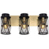 Varaluz Harlequin 3 Light Bath Fixture in Warm Bronze/Gold Finish Model: 612650
