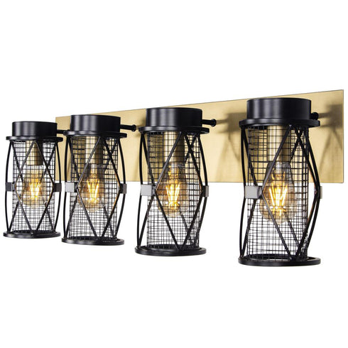 Varaluz Harlequin 4 Light Bath Fixture in Warm Bronze/Gold Finish Model: 612660