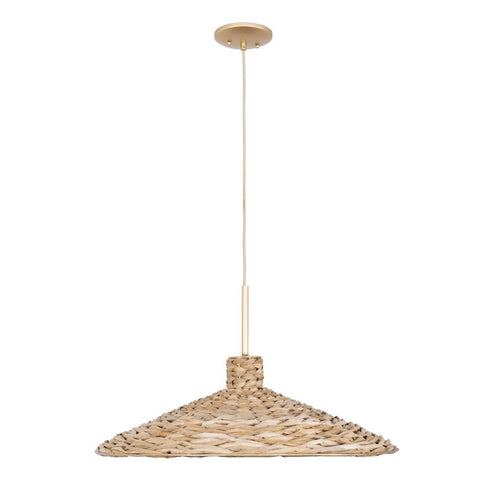 Varaluz Hilton Head 5 Light Large Pendant French Gol Natural Seagrass in French Gold/Natural Seagrass Finish Model: 502P05FGN