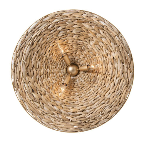 Varaluz Hilton Head 9 Light 2 Tier Pendant French Gol Natural Seagrass in French Gold/Natural Seagrass Finish Model: 502P09FGN