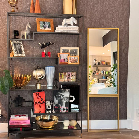 Varaluz Hopscotch 20x64 Floo Wall Mirror in Gold Model: 459MI20GO