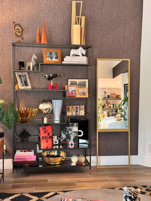 Varaluz Hopscotch 20x64 Floo Wall Mirror in Gold Model: 459MI20GO