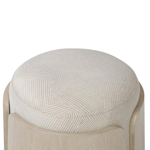 Varaluz Hutton Ottoman Ashe Blonde Oa Ecru in Ashe Blonde Oak/Ecru Finish Model: 513CH17B
