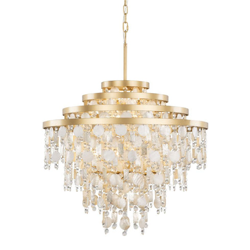 Varaluz Kalani 10 Light Chandelier French Gold Model: 377C10FG