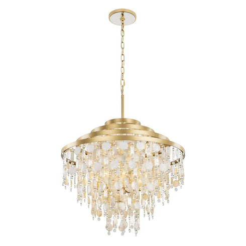 Varaluz Kalani 10 Light Chandelier French Gold Model: 377C10FG