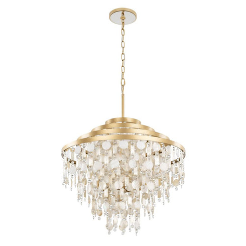 Varaluz Kalani 10 Light Chandelier French Gold Model: 377C10FG
