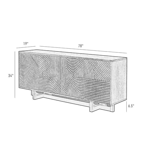 Varaluz Kalen Credenza Aged Barre Dark Brown Oak in Aged Barrel/Dark Brown Oak Finish Model: 507ST78A