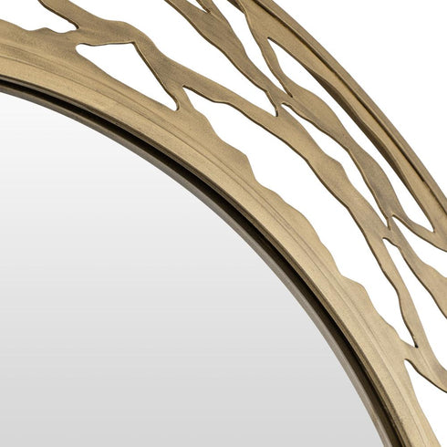 Varaluz Kato 33 In Round Mirror Havana Gold Model: 348MI33HG