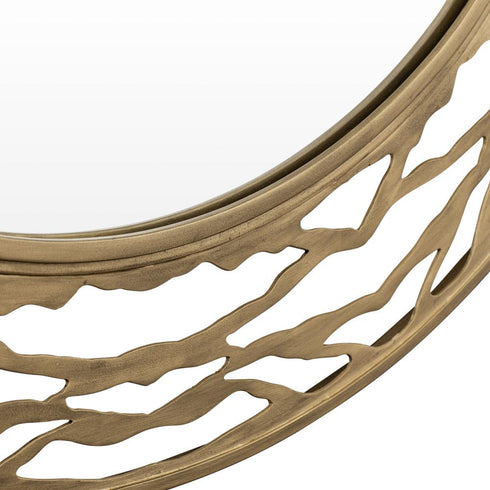 Varaluz Kato 33 In Round Mirror Havana Gold Model: 348MI33HG