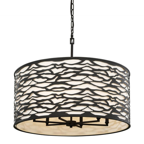 Varaluz Kato 6 Light Pendant Carbon Black Model: 348P06CB