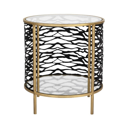 Varaluz Kato End Table Havana Gol Carbon Model: 348TE18HGCB