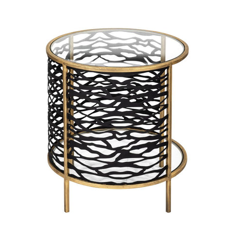 Varaluz Kato End Table Havana Gol Carbon Model: 348TE18HGCB
