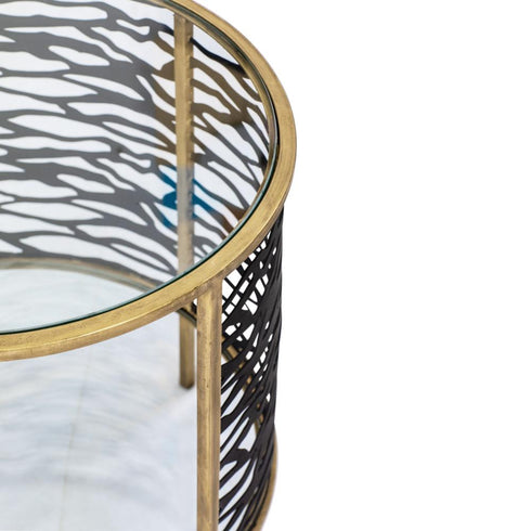 Varaluz Kato End Table Havana Gol Carbon Model: 348TE18HGCB