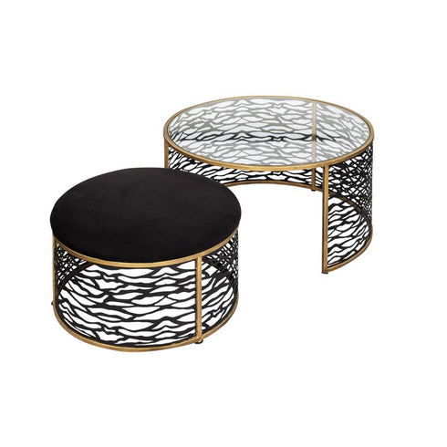 Varaluz Kato Nesting Coffee Table And Ottoman Model: 348TC32NHGCB