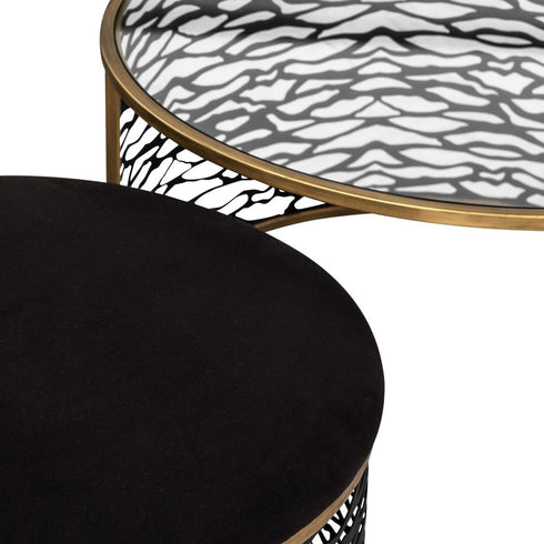 Varaluz Kato Nesting Coffee Table And Ottoman Model: 348TC32NHGCB