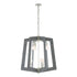 Varaluz Lofty 6 Light 2 Tier Foyer Chandelier Silverad Gray Wood in Steel Finish Model: 268F06SOG