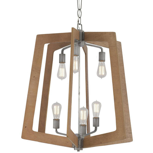 Varaluz Lofty 6 Light 2 Tier Foyer Chandelier Stee Wheat in Steel Finish Model: 268F06SLW