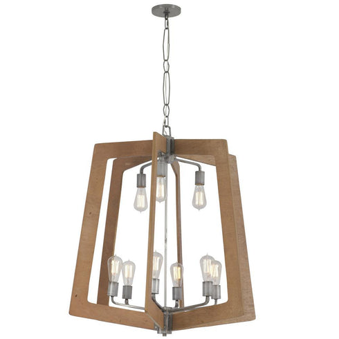 Varaluz Lofty 9 Light Chandelier Stee Wheat in Steel Finish Model: 268C09SLW