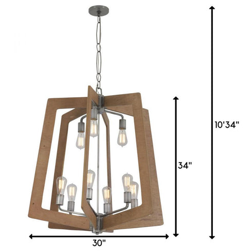 Varaluz Lofty 9 Light Chandelier Stee Wheat in Steel Finish Model: 268C09SLW
