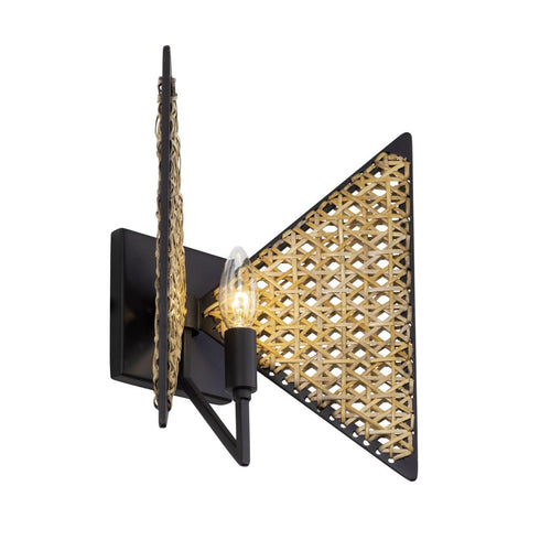Varaluz Machina 1 Light Sconce Matte Blac Sulihiya Model: 379W01MBS