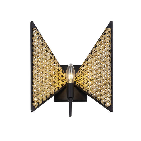 Varaluz Machina 1 Light Sconce Matte Blac Sulihiya Model: 379W01MBS